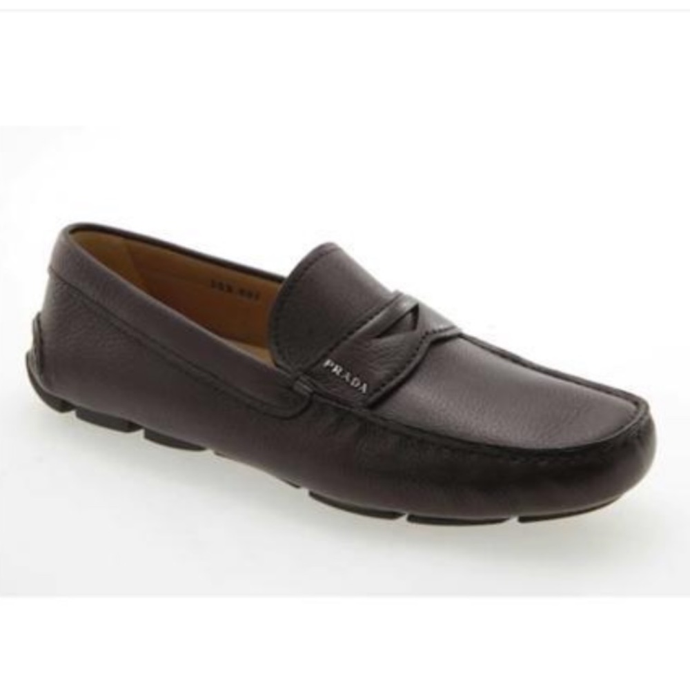 🚫SOLD! {Prada} MEN NEW brown leather loafers